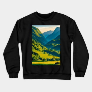 Spring Valley with Rolling Green Fields Crewneck Sweatshirt